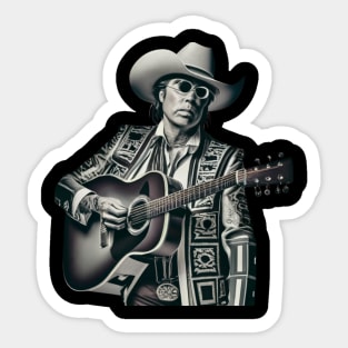 Dwight Yoakam Playing Guitar Sticker